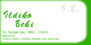 ildiko beki business card